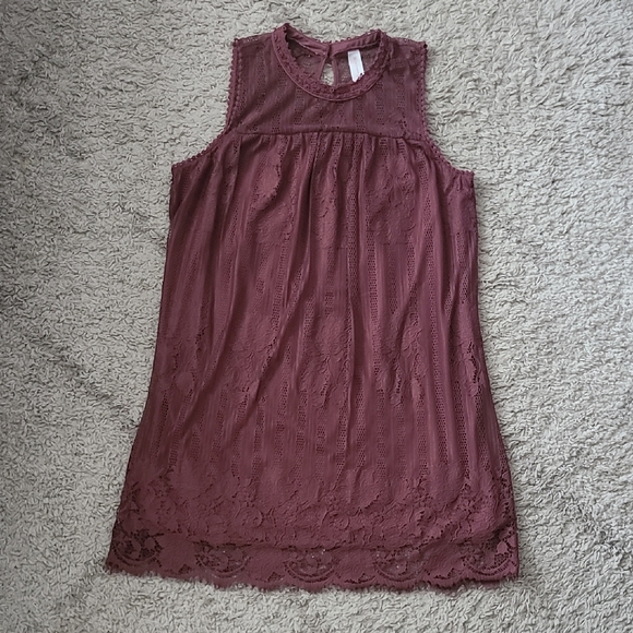 No Boundaries Dresses & Skirts - XXXL Sleeveless Lace Women's Dress - Burgundy